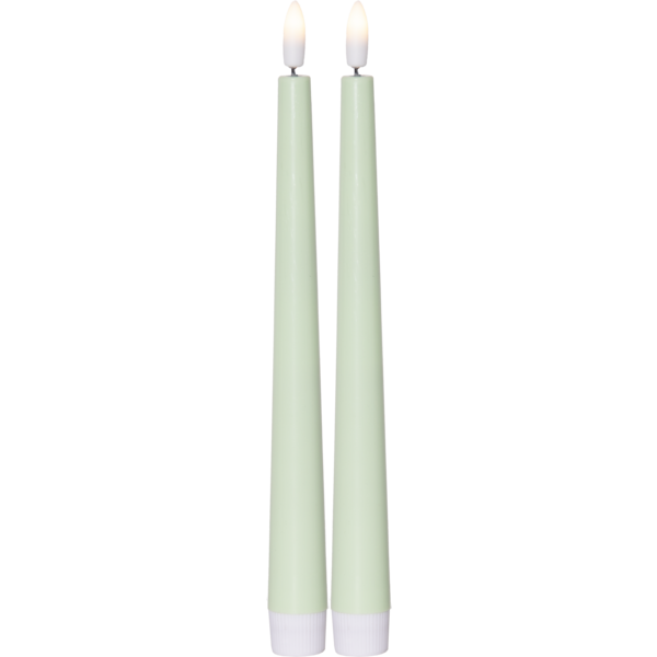 Stearinlys LED Antikklys 2-pakning Flamme Candy Grønn