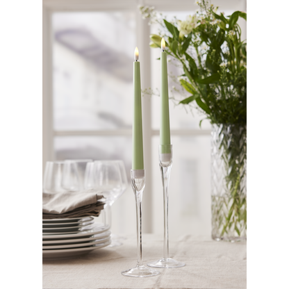 Stearinlys LED Antikklys 2-pakning Flamme Candy Grønn