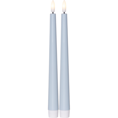Stearinlys LED Antikklys 2-pakning Flamme Candy Blå