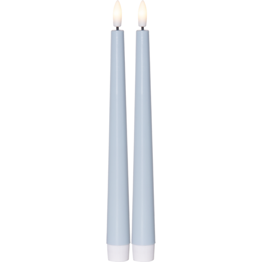 Stearinlys LED Antikklys 2-pakning Flamme Candy Blå