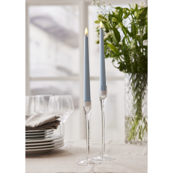 Stearinlys LED Antikklys 2-pakning Flamme Candy Blå