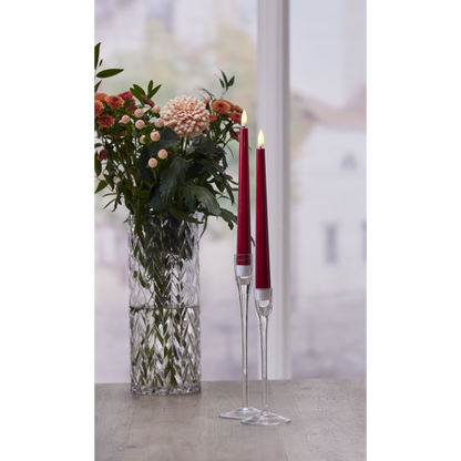 Stearinlys LED Antikklys 2-pakning Flamme Candy Rød