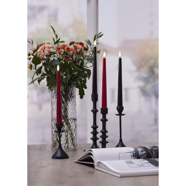 Stearinlys LED Antikklys 2-pakning Flamme Candy Rød