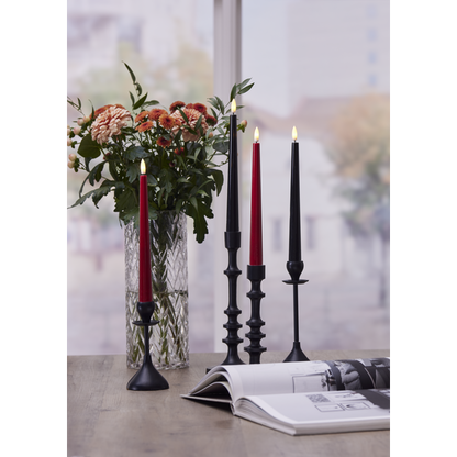 Stearinlys LED Antikklys 2-pakning Flamme Candy Svart