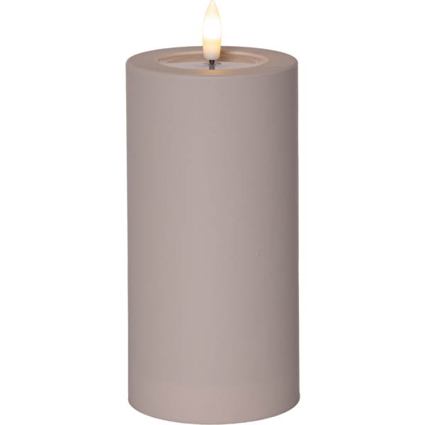 Batteridrevet LED-blokklys for utendørs bruk Flamme Soft Beige 17,5 cm