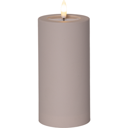 Batteridrevet LED-blokklys for utendørs bruk Flamme Soft Beige 17,5 cm