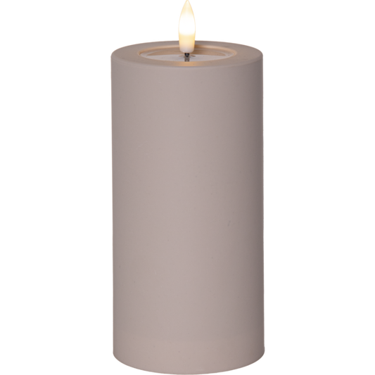 Batteridrevet LED-blokklys for utendørs bruk Flamme Soft Beige 17,5 cm