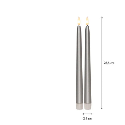 LED Antikklys 2-pack 28,5 cm Silver