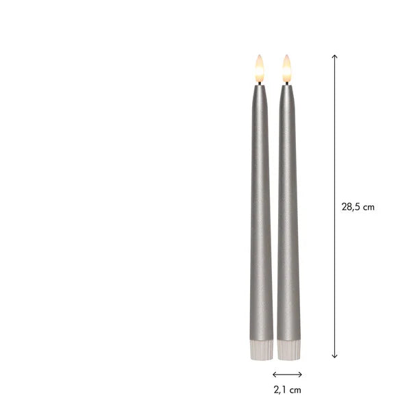 LED Antikklys 2-pack 39 cm Silver