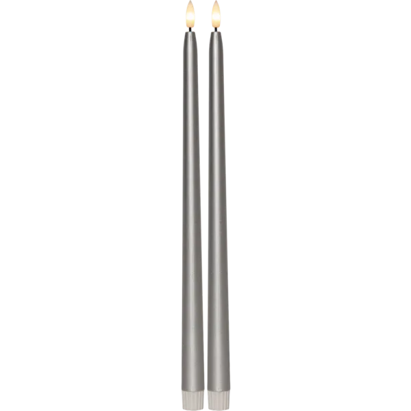 LED Antikklys 2-pack 39 cm Silver