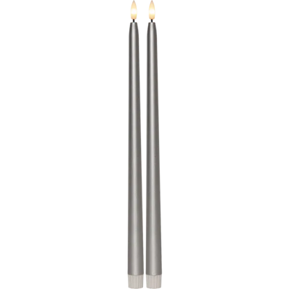 LED Antikklys 2-pack 39 cm Silver