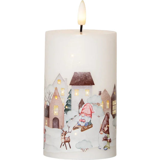 Belysning Jul LED Blokklys Flamme Winterland 15 cm