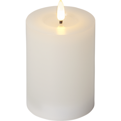 Stearinlys LED Blokklys Flamme Flow Hvit 12,5 cm