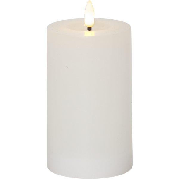 Stearinlys LED Blokklys Flamme Flow Hvit 15 cm