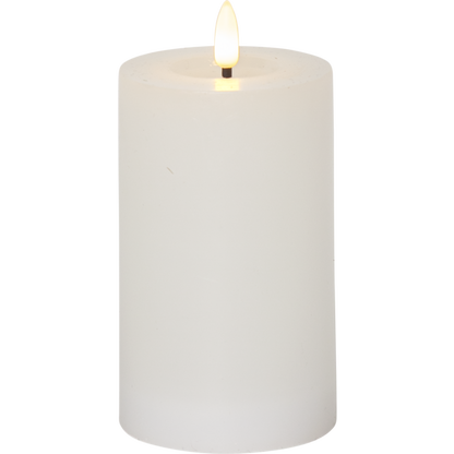 Stearinlys LED Blokklys Flamme Flow Hvit 15 cm