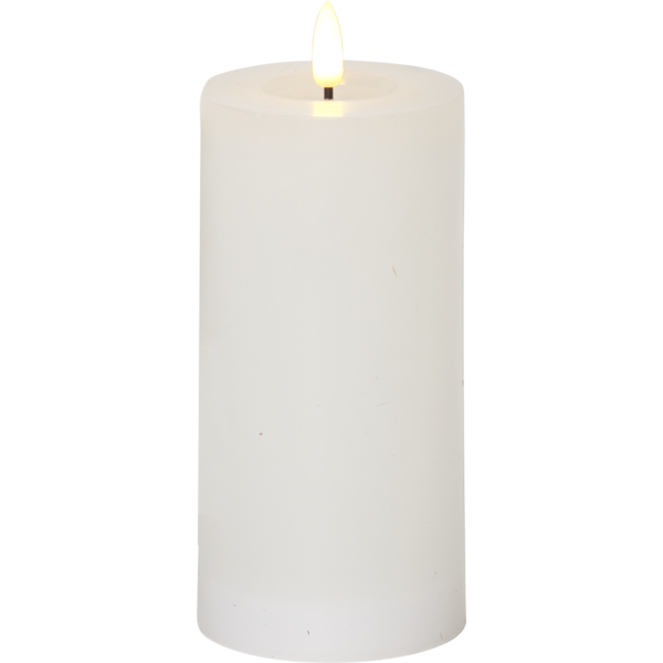 Stearinlys LED Blokklys Flamme Flow Hvit 17,5 cm