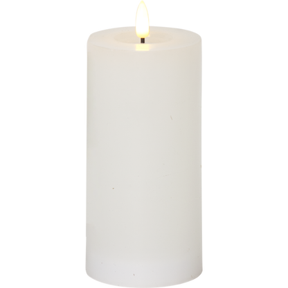 Stearinlys LED Blokklys Flamme Flow Hvit 17,5 cm