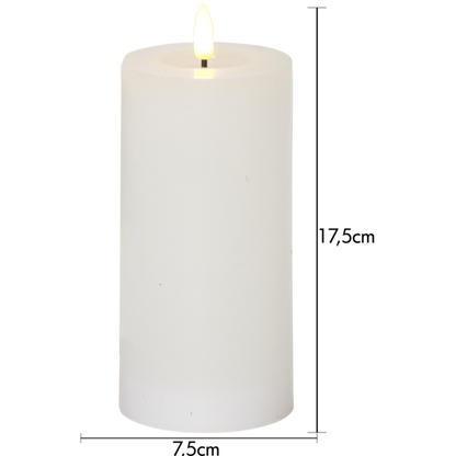 Stearinlys LED Blokklys Flamme Flow Hvit 17,5 cm