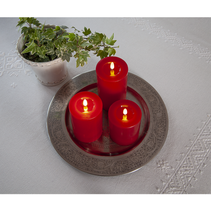 Stearinlys LED Blokklys Flamme Flow Rød 17,5 cm