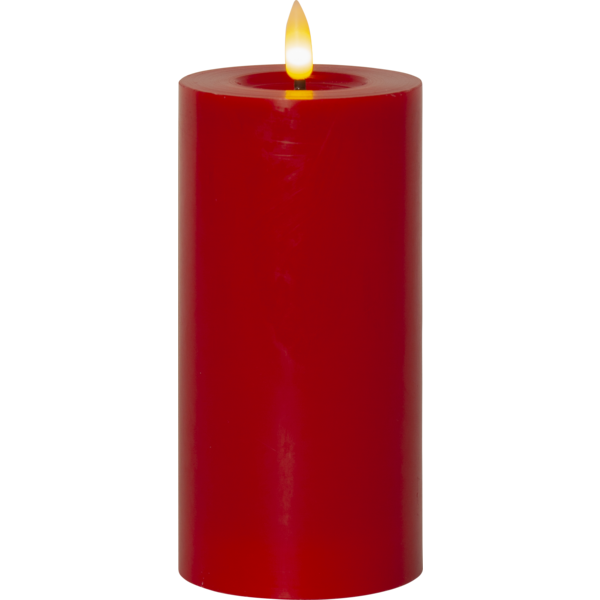 Stearinlys LED Blokklys Flamme Flow Rød 17,5 cm
