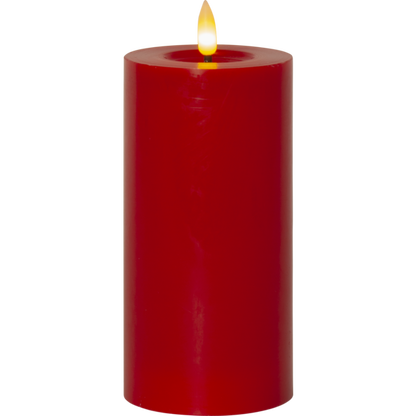 Stearinlys LED Blokklys Flamme Flow Rød 17,5 cm