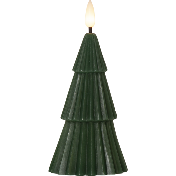 Belysning Jul LED blokklys Flamme Gran Grønn 15 cm