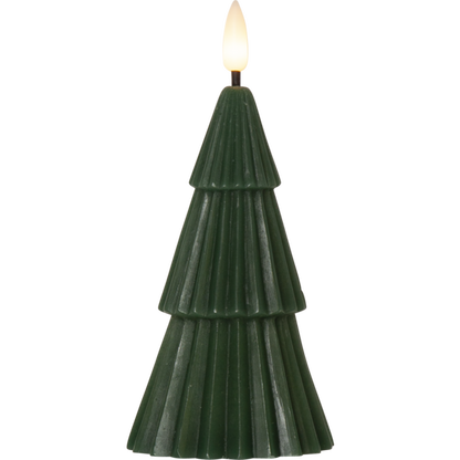 Belysning Jul LED blokklys Flamme Gran Grønn 15 cm