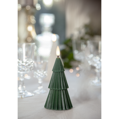 Belysning Jul LED blokklys Flamme Gran Grønn 15 cm