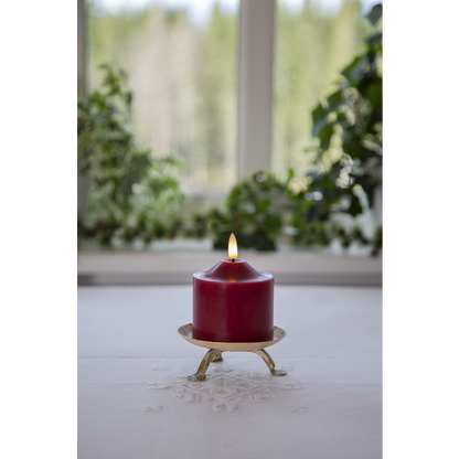 Stearinlys LED Blokklys Flamme Topp Rød 9,5 cm