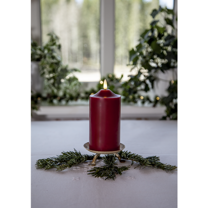 Stearinlys LED Blokklys Flamme Topp Rød 17 cm
