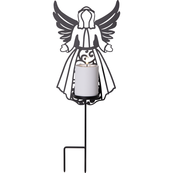 Gravpynt LED Silhuett Engel med lys 48 cm