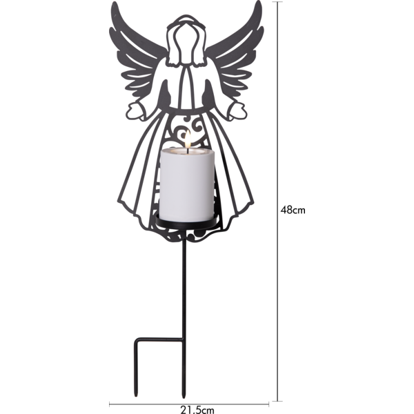 Gravpynt LED Silhuett Engel med lys 48 cm