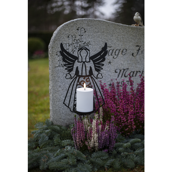Gravpynt LED Silhuett Engel med lys 48 cm