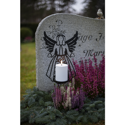 Gravpynt LED Silhuett Engel med lys 48 cm