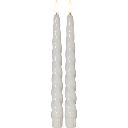 Stearinlys LED Antikklys 2-pakning Flamme Shine Hvit