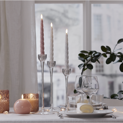 Stearinlys LED Antikklys 2-pakning Flamme Shine Hvit