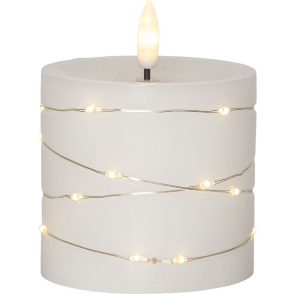 LED blokklys Flamme Dew 10 cm På lager uke 08