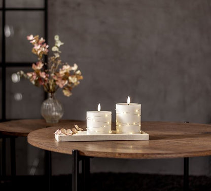 LED blokklys Flamme Dew 10 cm På lager uke 08