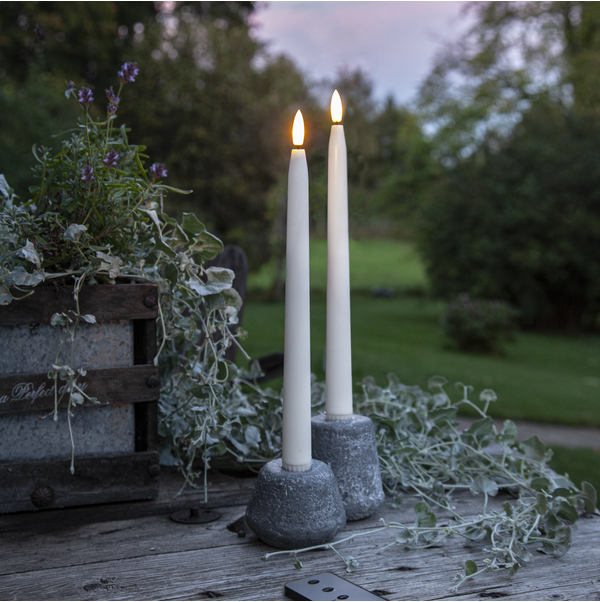 Stearinlys LED Antikklys 2-pack UTENDØRS 28 cm Svart