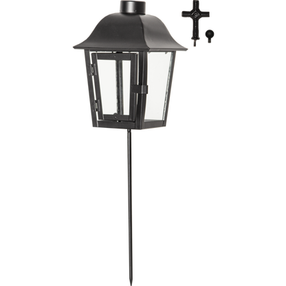 Gravpynt Gravlykt Svart metall 46 cm