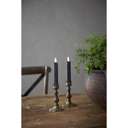 Stearinlys LED Antikklys 2-pack Flamme Rustic 15 cm Svart