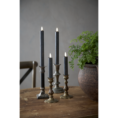 Stearinlys LED Antikklys 2-pack Flamme Rustic 15 cm Svart