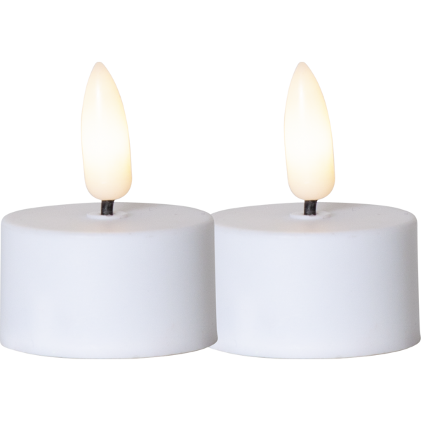 Stearinlys LED Telys 2-pakning Flamme 3,8x5 cm