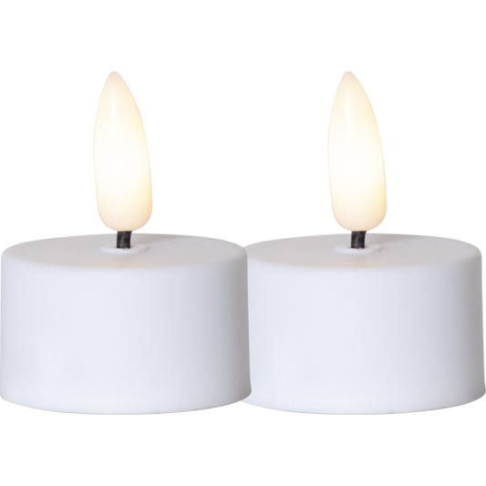 Stearinlys LED Telys 2-pakning Flamme 3,8x5 cm