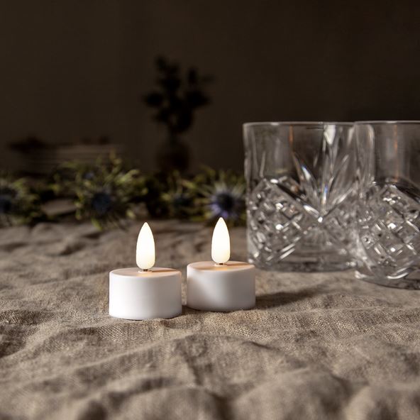 Stearinlys LED Telys 2-pakning Flamme 3,8x5 cm