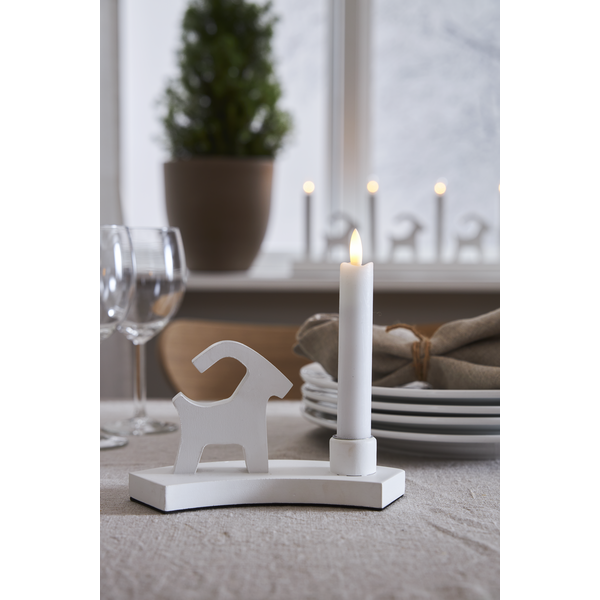 Stearinlys LED Antikklys 2-pakning Flamme Rustic 15 cm Hvit