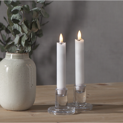 Stearinlys LED Antikklys 2-pakning Flamme Rustic 15 cm Hvit