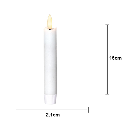 Stearinlys LED Antikklys 2-pakning Flamme Rustic 15 cm Hvit
