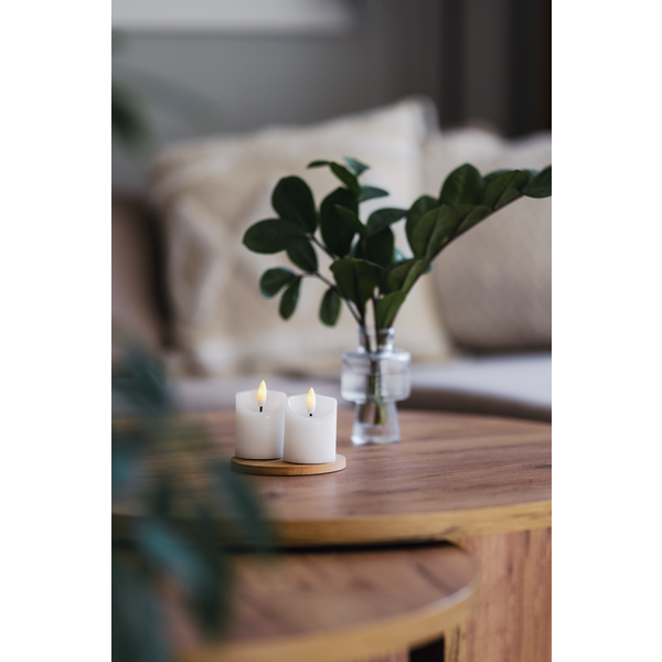 Stearinlys LED Blokklys 2-pakning Flamme Rustic 7,5 cm