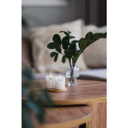 Stearinlys LED Blokklys 2-pakning Flamme Rustic 7,5 cm